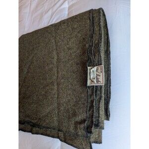 Vintage Made in USA Woolrich Rugged Outdoorwear Camp Tweed Throw Blanket 53x53